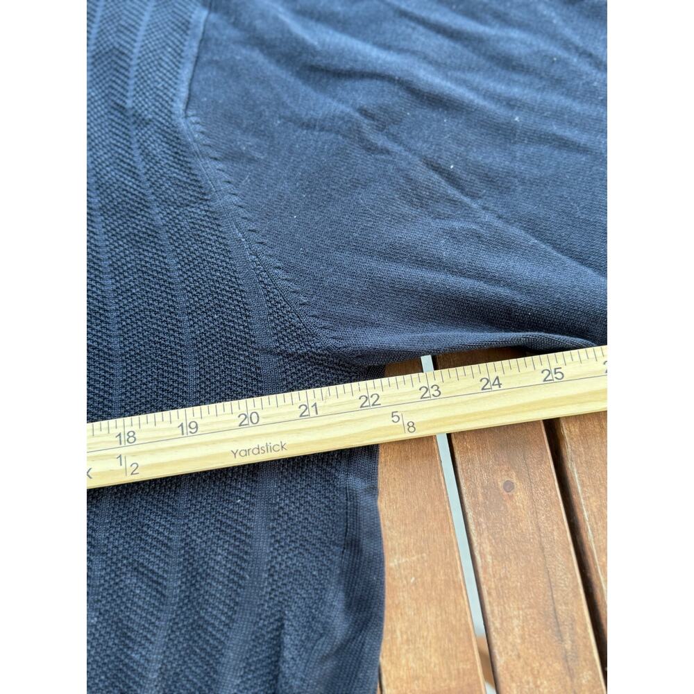 Vintage Alan Stuart Sweater Large Silk Cotton Ribbed Knit V-Neck Pullover Blue - Picture 4 of 5